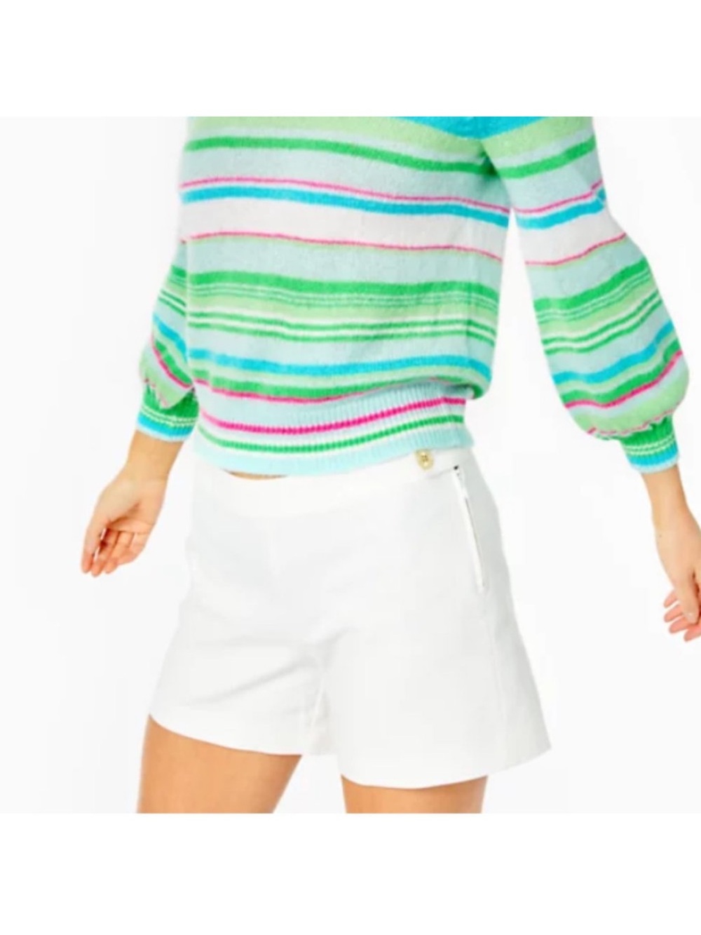 Lilly Pulitzer Alessi Stretch Shorts Resort White Size 4 NWT